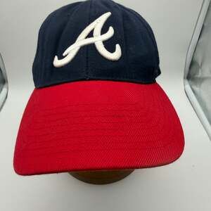 Atlanta Braves 47 Brand Navy Blue and Red Strapback Baseball Hat MLB Genuine
